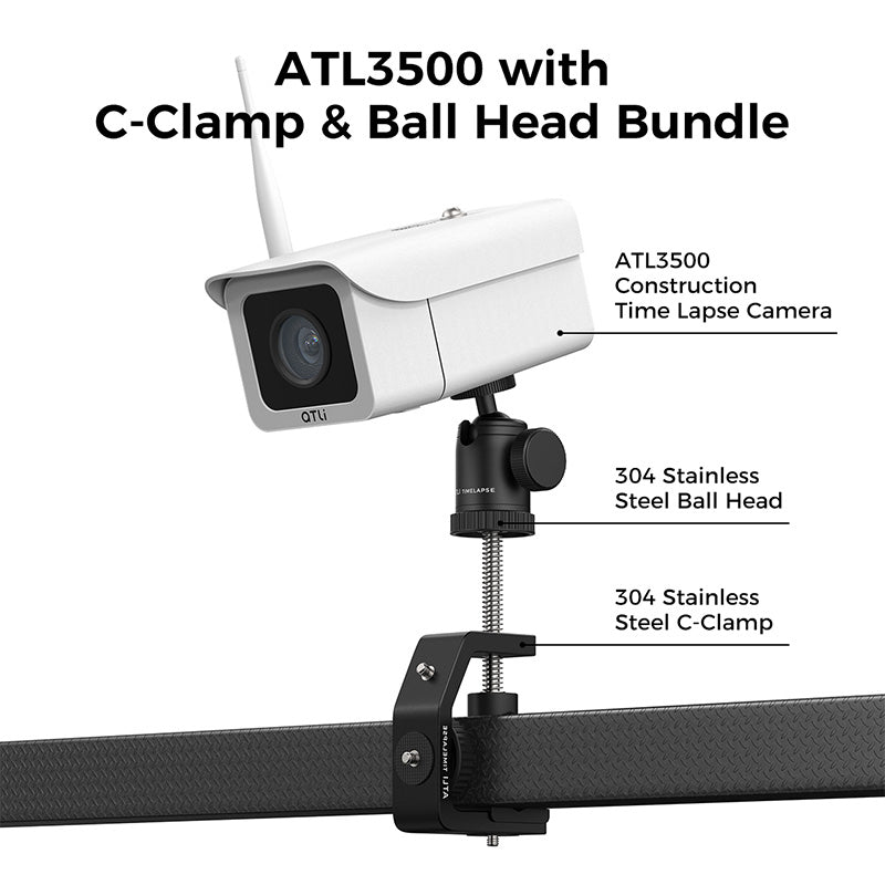 ATLI ATL3500 construction time lapse with c-clamp and ball head bundle