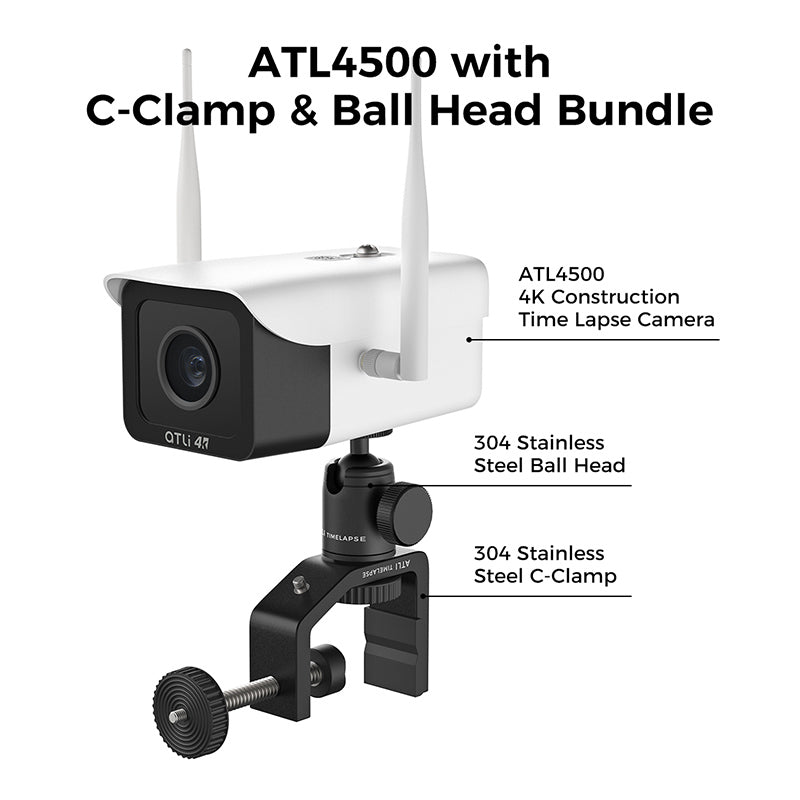 ATLI ATL4500 4K construction time lapse with c-clamp and ball head bundle