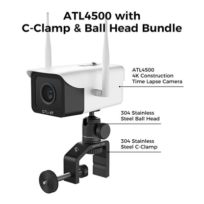 ATLI ATL4500 4K construction time lapse with c-clamp and ball head bundle